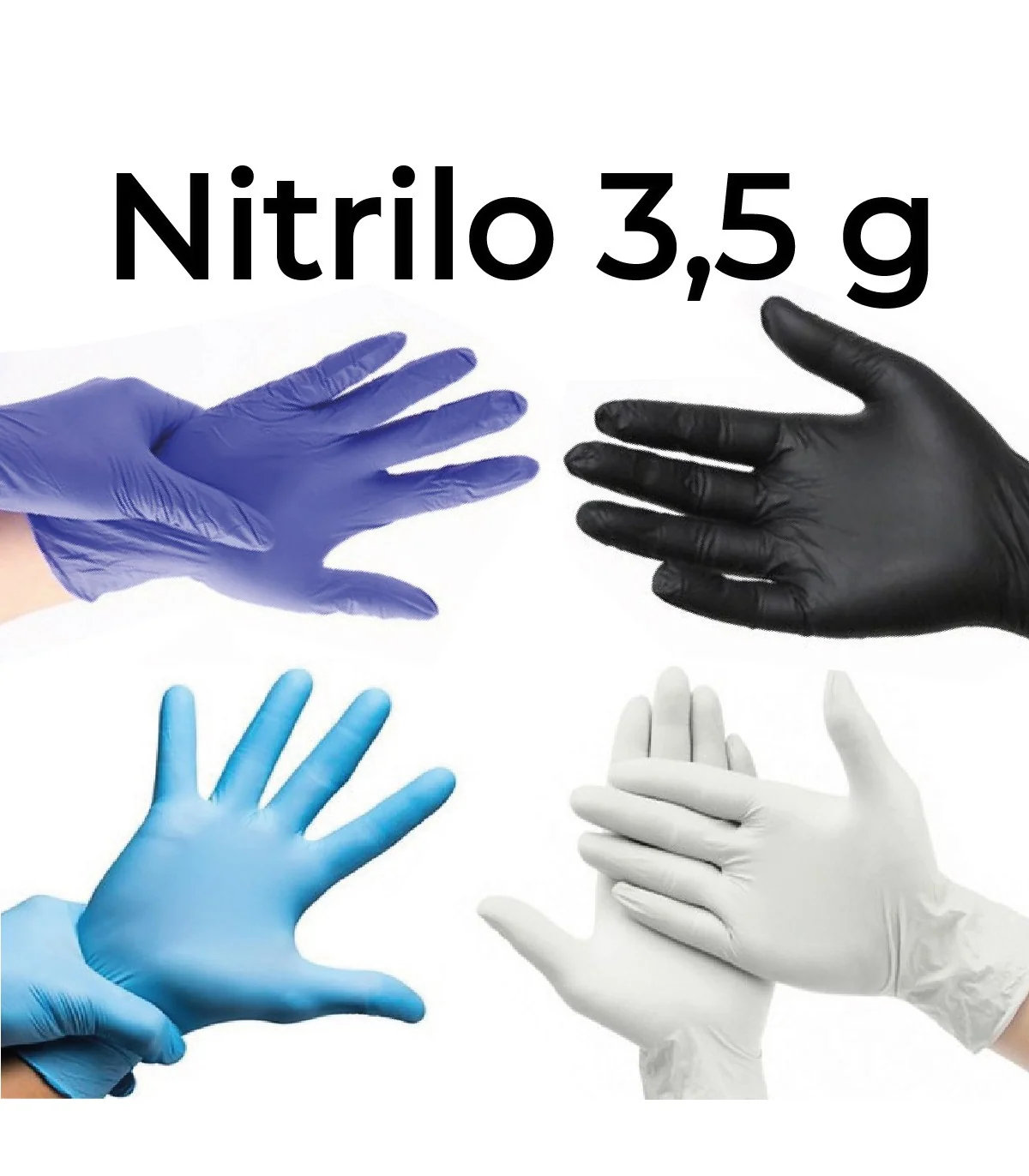 Guantes de Nitrilo Antivírico muchos colores 3,5g | Pack con 100 Uds.