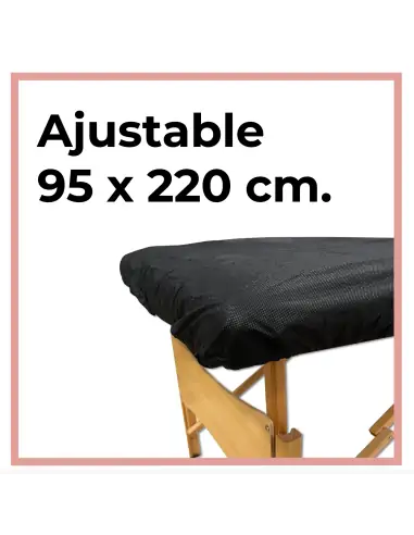 95x220 cm Pilbelless Black Disposable Adjustable Sheet | Pack of 100 units