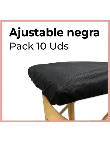 Sábana Desechable Ajustable Negra 95x220 cm Pilbelless | Pack con 10 Uds.