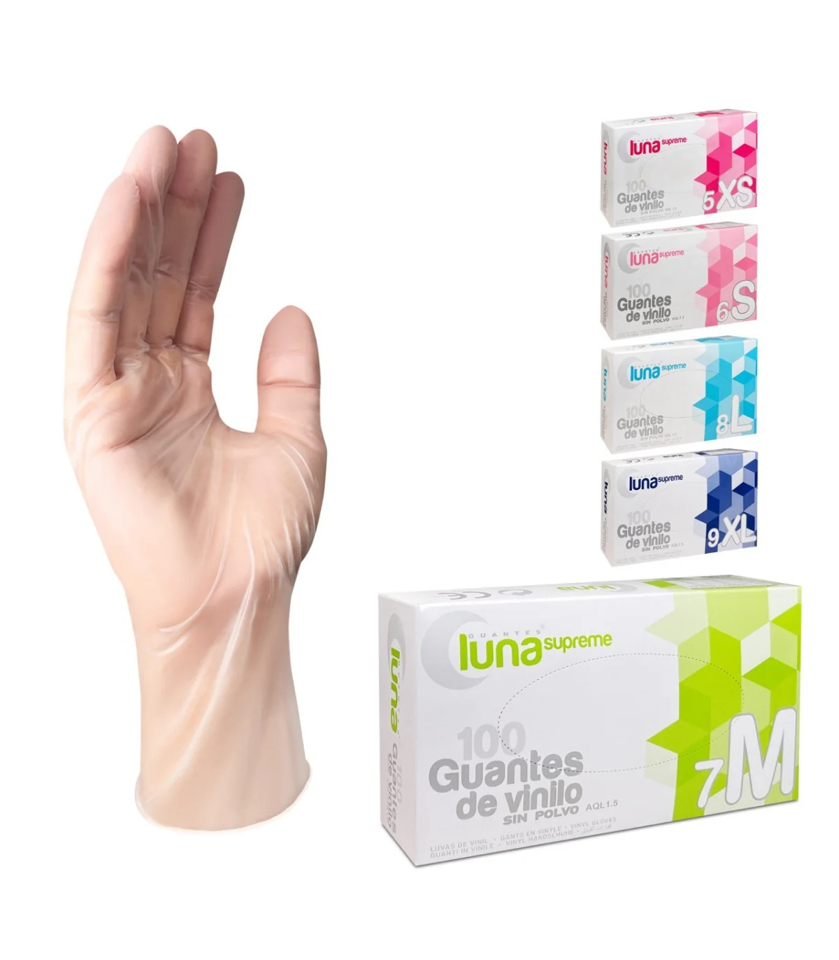 Guantes Vinilo Antivírico Sin Polvo Transparentes | Pack de 100 Uds.