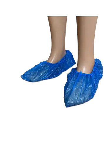 Couvre chaussures jetables bleues en CPE