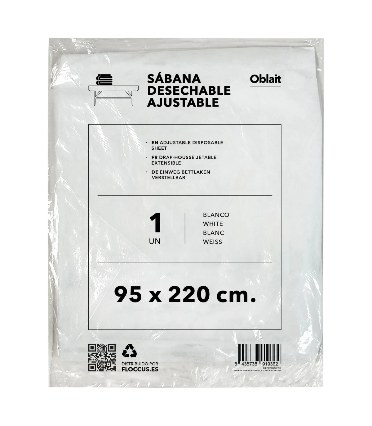 sabana desechable ajustable 95x220