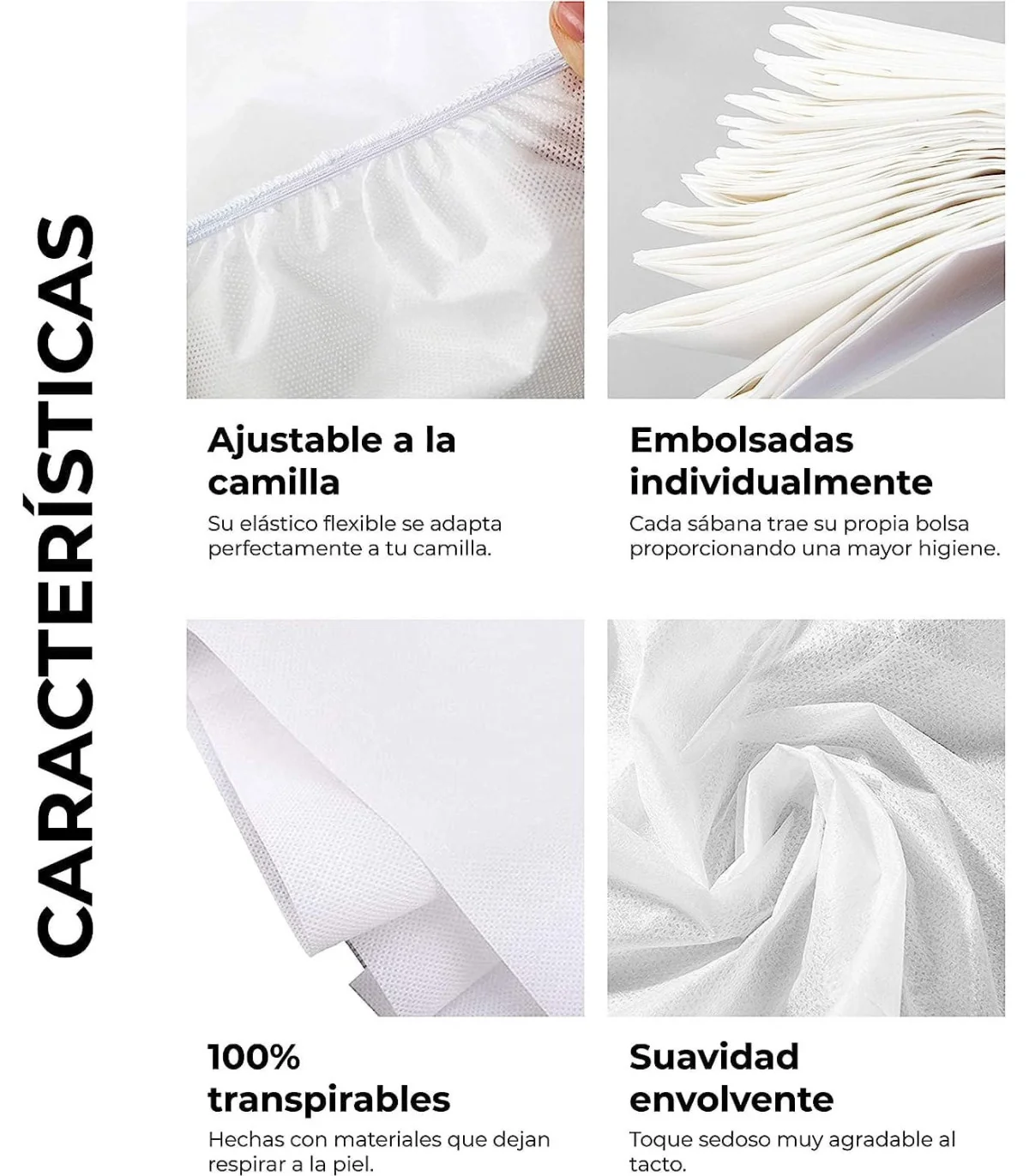 caracteristicas sabanas desechables camilla
