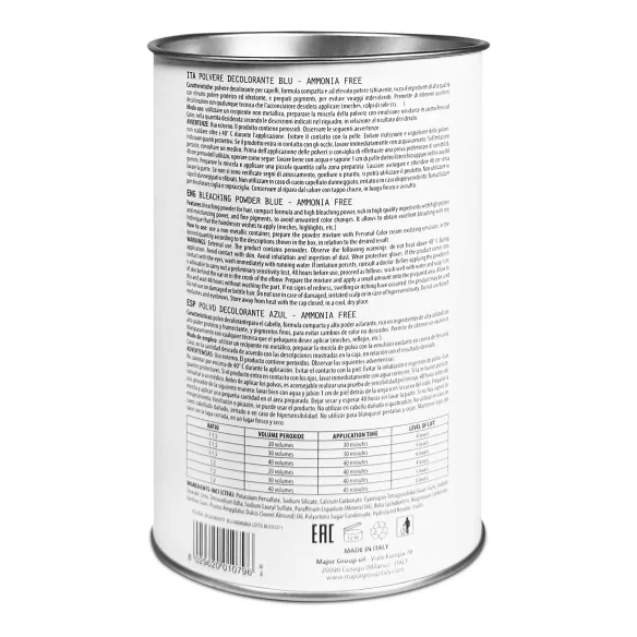 Poudre décolorante cheveux bleue 500 g Cosmo