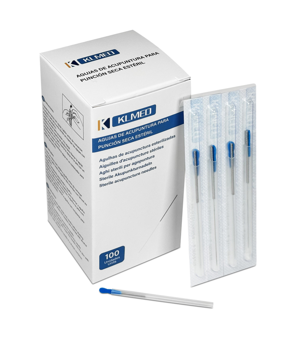 aguja acupuntura cabeza azul