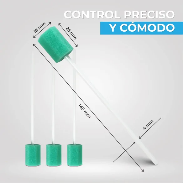 Hisopos Bucales Estériles 14,5 cm x 1,8 cm | Pack con 100 Uds.