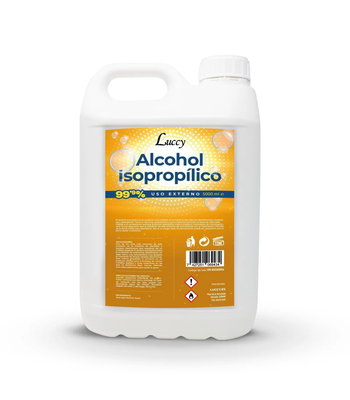 Alcohol Isopropílico 99,9% 5L