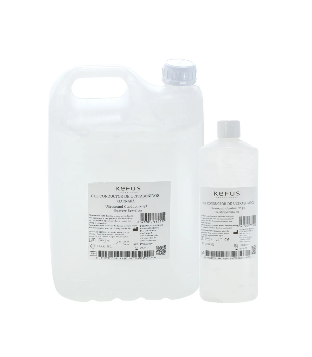 Pack Gel Conductor de Ultrasonidos Kefus 5L + 1L