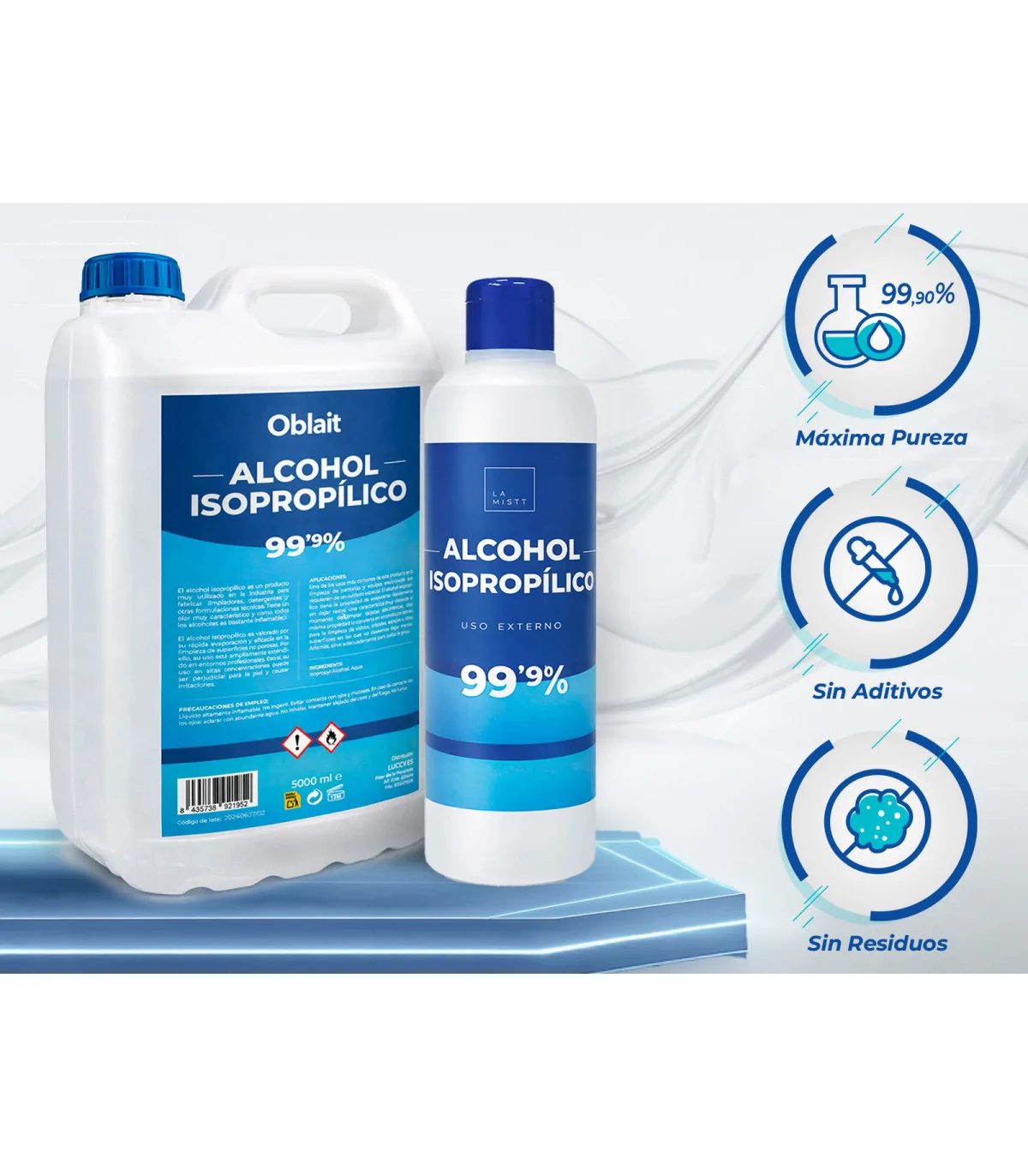 variedad alcohol isopropílico 5L