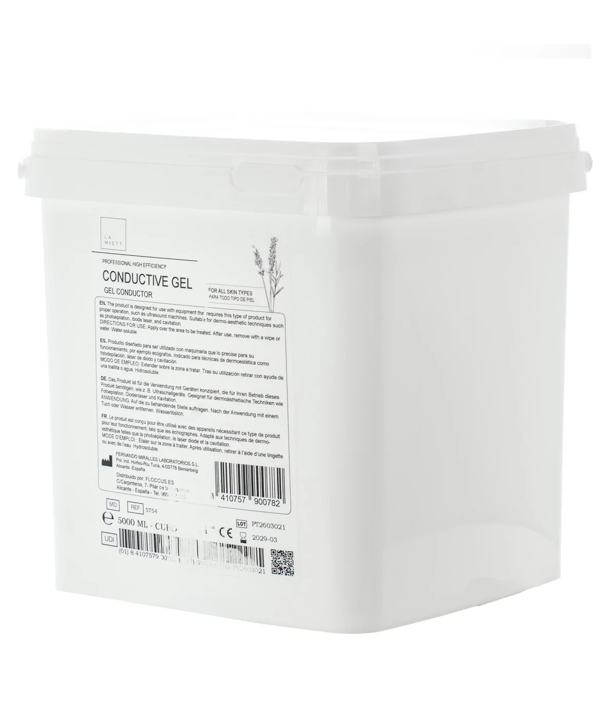 Gel conductor formato cubo 5l ingredientes naturales