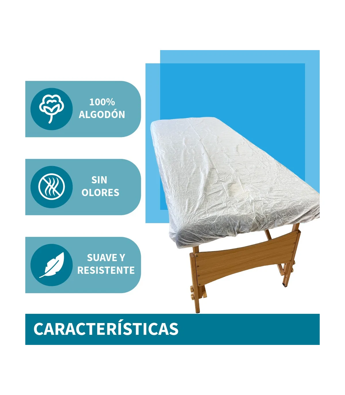 Sábana Desechable Ajustable caracteristicas