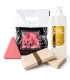 Pack de Cera en Pastillas 5Kg + Espátulas Corporales (x100) + Aceite Post Depilatorio 1L