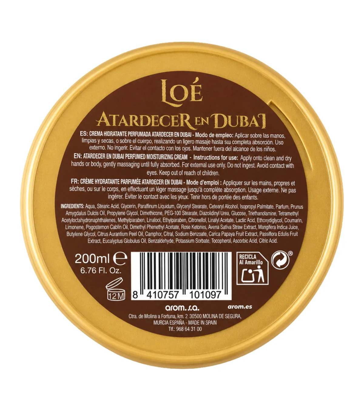 Crema de Manos Aroma Árabe 200 mL noches del Atardecer en Dubai